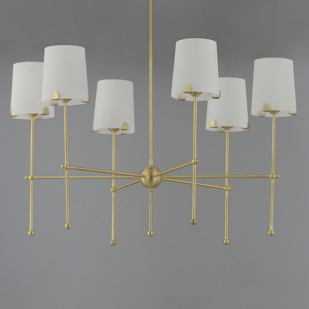 Maxim - 32366WTSBR - Six Light Chandelier - Huntington - Satin Brass