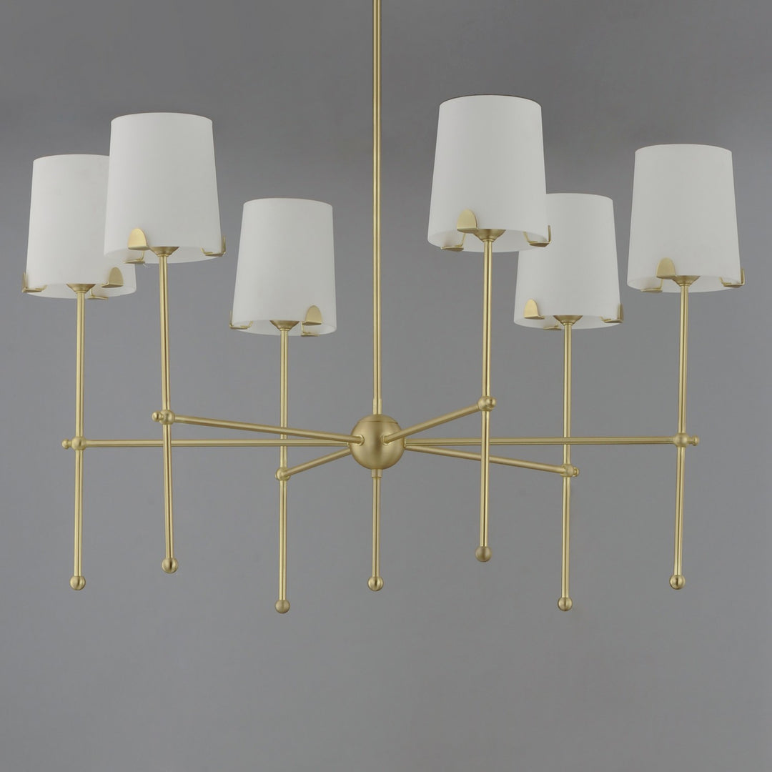 Maxim - 32366WTSBR - Six Light Chandelier - Huntington - Satin Brass