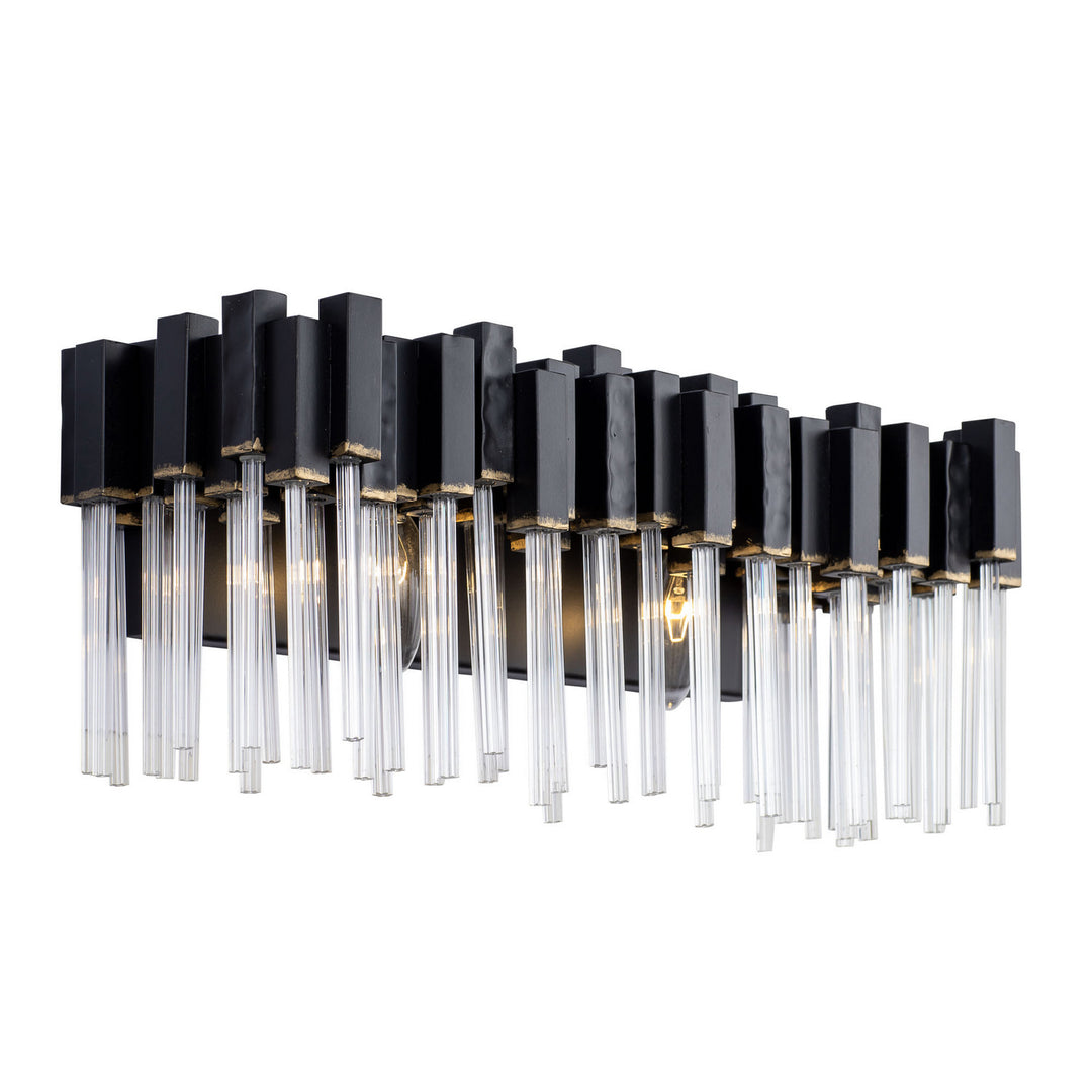 Matrix Two Light Bath in Matte Black/French Gold - available from The Lighting Shoppe, trusted by Canadian homeowners