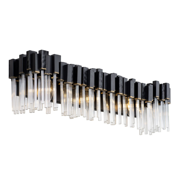 Matrix Three Light Bath in Matte Black/French Gold - available from The Lighting Shoppe, trusted by Canadian homeowners
