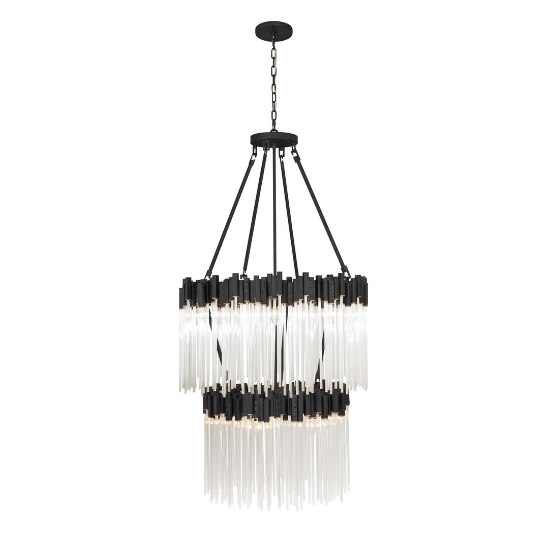 Matrix 14 Light Chandelier in Matte Black/French Gold - available from The Lighting Shoppe, trusted by Canadian homeowners