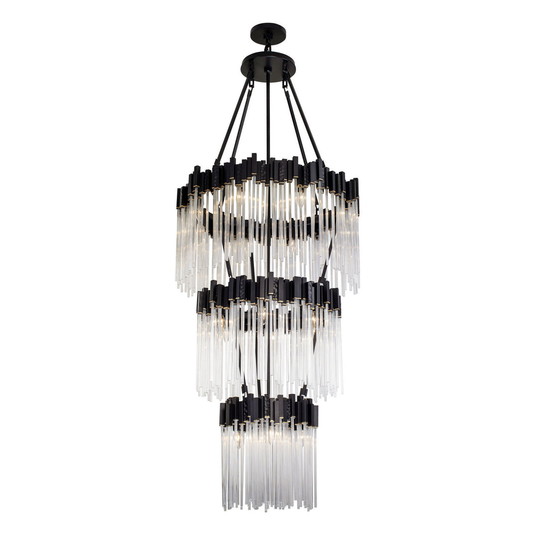 Matrix 18 Light Chandelier in Matte Black/French Gold - available from The Lighting Shoppe, trusted by Canadian homeowners