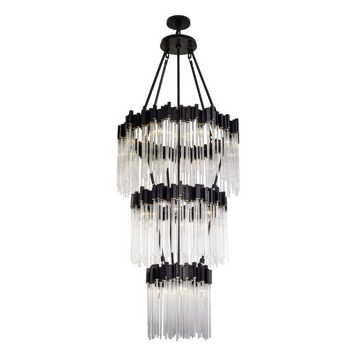 Matrix 18 Light Chandelier in Matte Black/French Gold - available from The Lighting Shoppe, trusted by Canadian homeowners