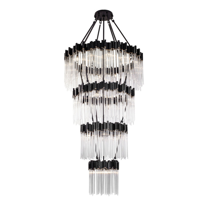 Matrix 30 Light Chandelier in Matte Black/French Gold - available from The Lighting Shoppe, trusted by Canadian homeowners