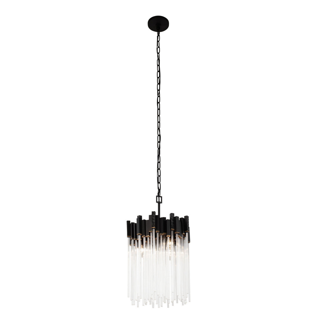 Matrix Three Light Pendant in Matte Black/French Gold - available from The Lighting Shoppe, trusted by Canadian homeowners