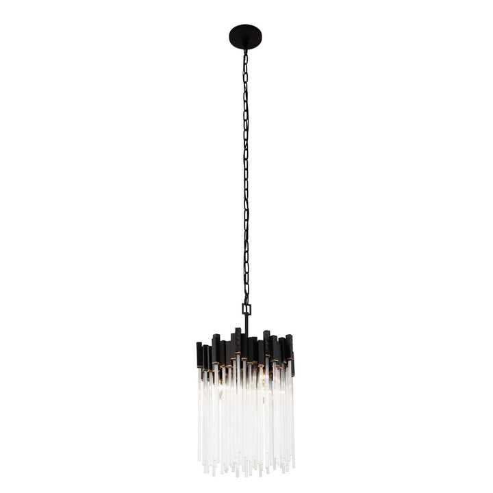 Matrix Three Light Pendant in Matte Black/French Gold - available from The Lighting Shoppe, trusted by Canadian homeowners