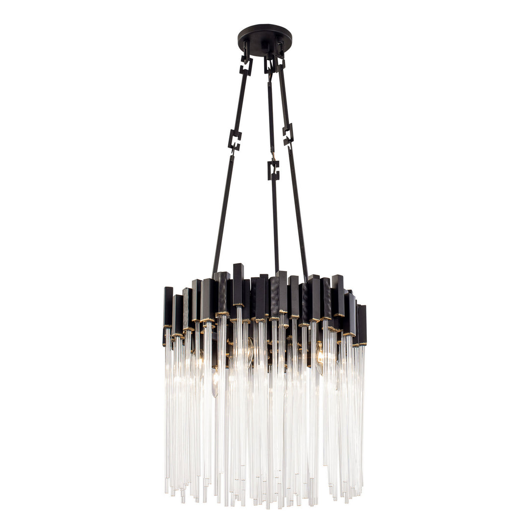 Matrix Six Light Pendant in Matte Black/French Gold - available from The Lighting Shoppe, trusted by Canadian homeowners