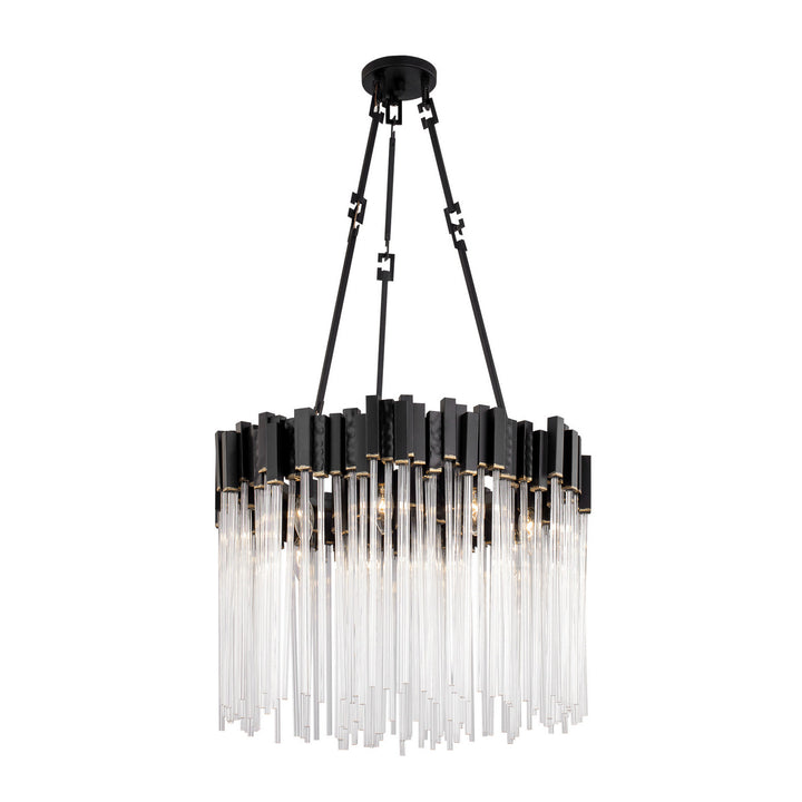 Matrix Nine Light Pendant in Matte Black/French Gold - available from The Lighting Shoppe, trusted by Canadian homeowners