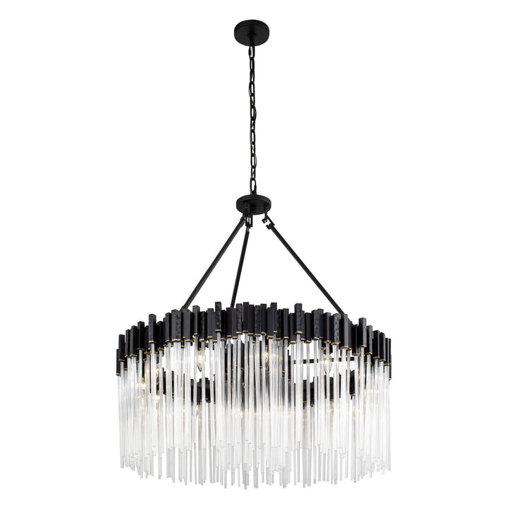Matrix 12 Light Pendant in Matte Black/French Gold - available from The Lighting Shoppe, trusted by Canadian homeowners