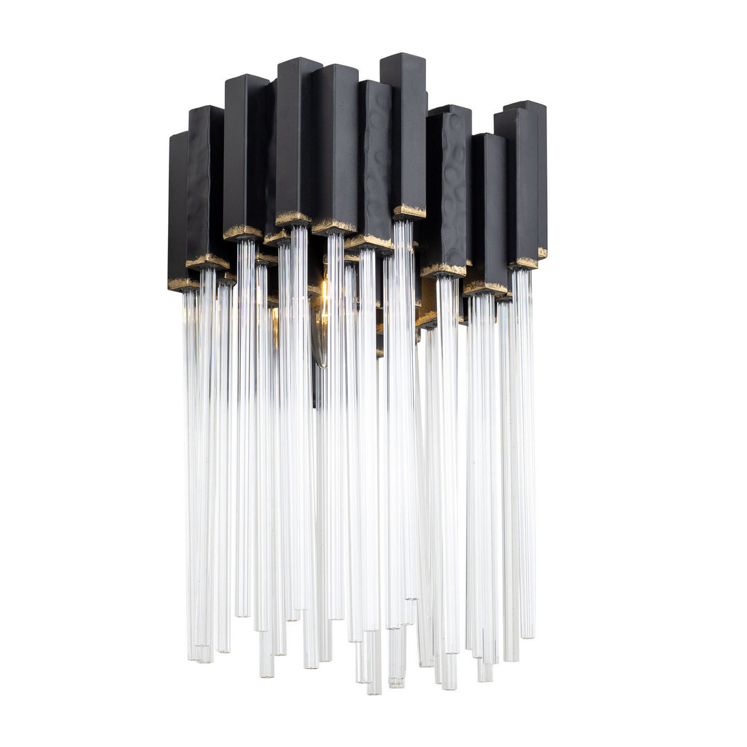 Matrix One Light Wall Sconce in Matte Black/French Gold - available from The Lighting Shoppe, trusted by Canadian homeowners