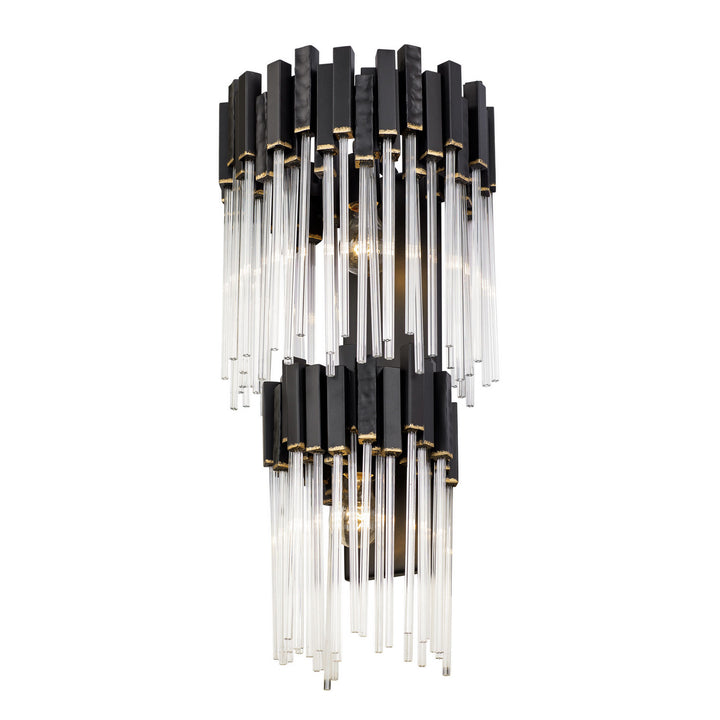 Matrix Two Light Wall Sconce in Matte Black/French Gold - available from The Lighting Shoppe, trusted by Canadian homeowners