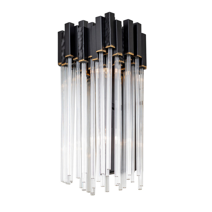 Matrix Two Light Wall Sconce in Matte Black/French Gold - available from The Lighting Shoppe, trusted by Canadian homeowners