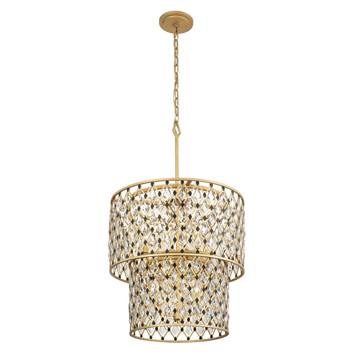 Windsor Seven Light Chandelier in French Gold/Matte Black - available from The Lighting Shoppe, trusted by Canadian homeowners