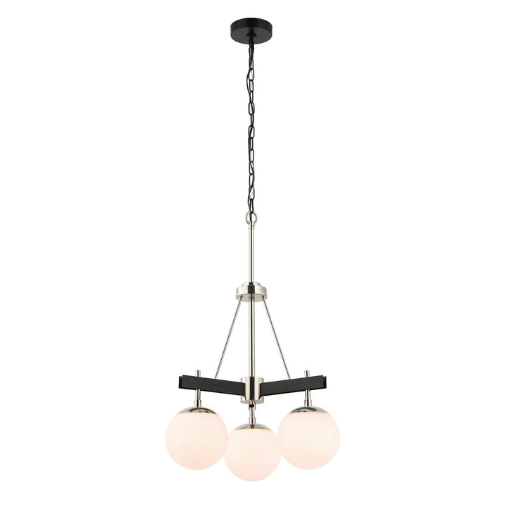 Allie Three Light Chandelier in Black/Polished Nickel - available from The Lighting Shoppe, trusted by Canadian homeowners