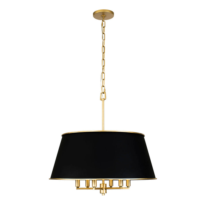 Coco Six Light Pendant in Matte Black/French Gold - available from The Lighting Shoppe, trusted by Canadian homeowners