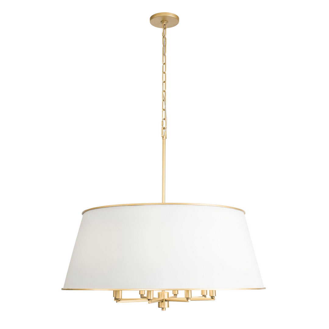 Coco Eight Light Pendant in Matte White/French Gold - available from The Lighting Shoppe, trusted by Canadian homeowners