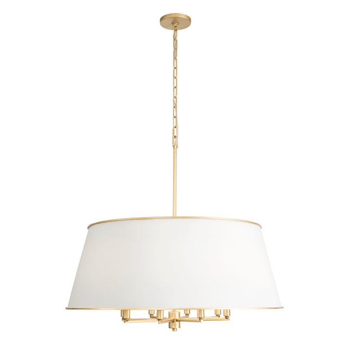 Coco Eight Light Pendant in Matte White/French Gold - available from The Lighting Shoppe, trusted by Canadian homeowners