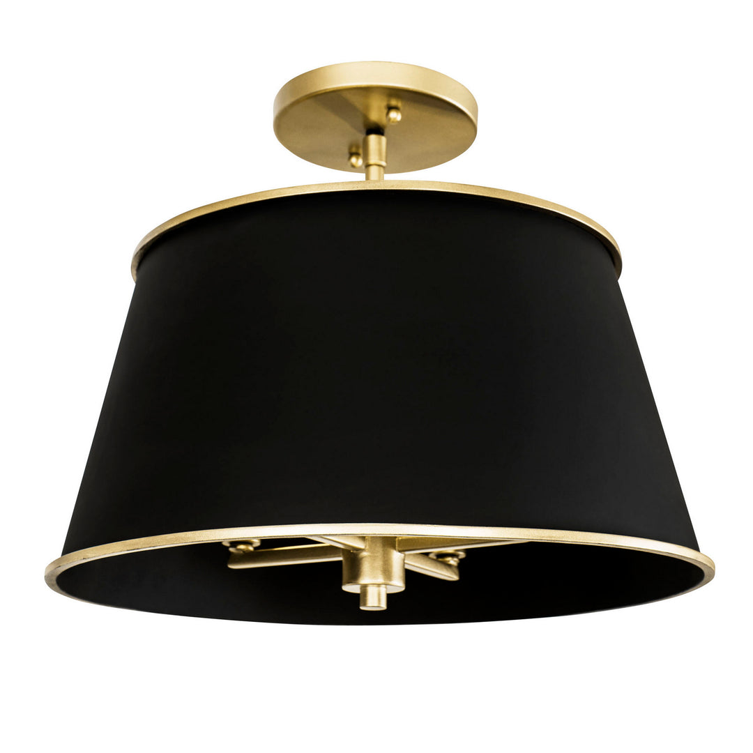 Coco Four Light Semi-Flush Mount in Matte Black/French Gold - available from The Lighting Shoppe, trusted by Canadian homeowners