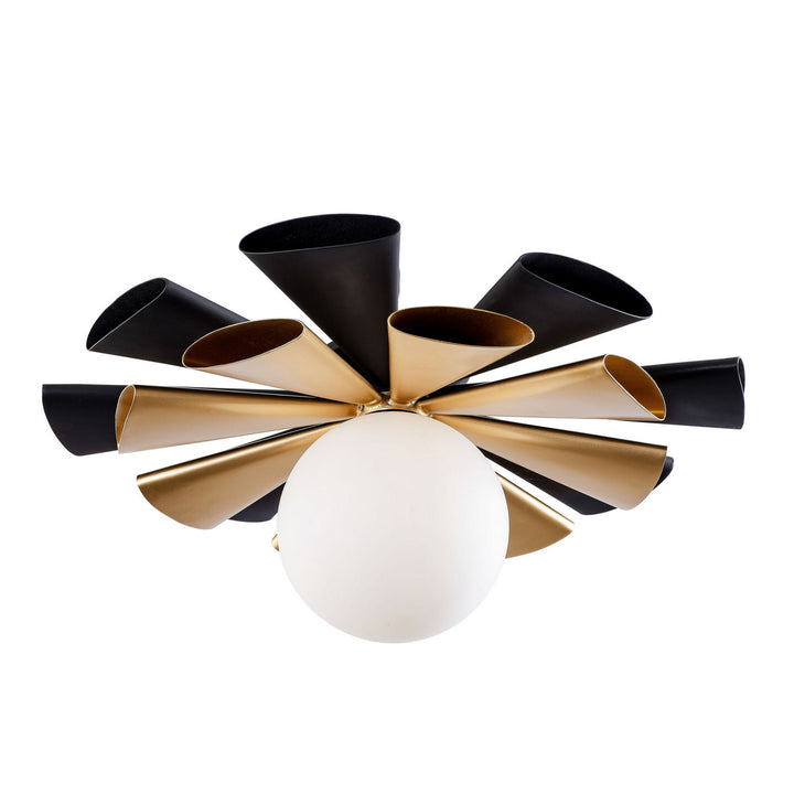 Daphne One Light Convertible Flush Mount/Wall Sconce in Matte Black/French Gold - available from The Lighting Shoppe, trusted by Canadian homeowners