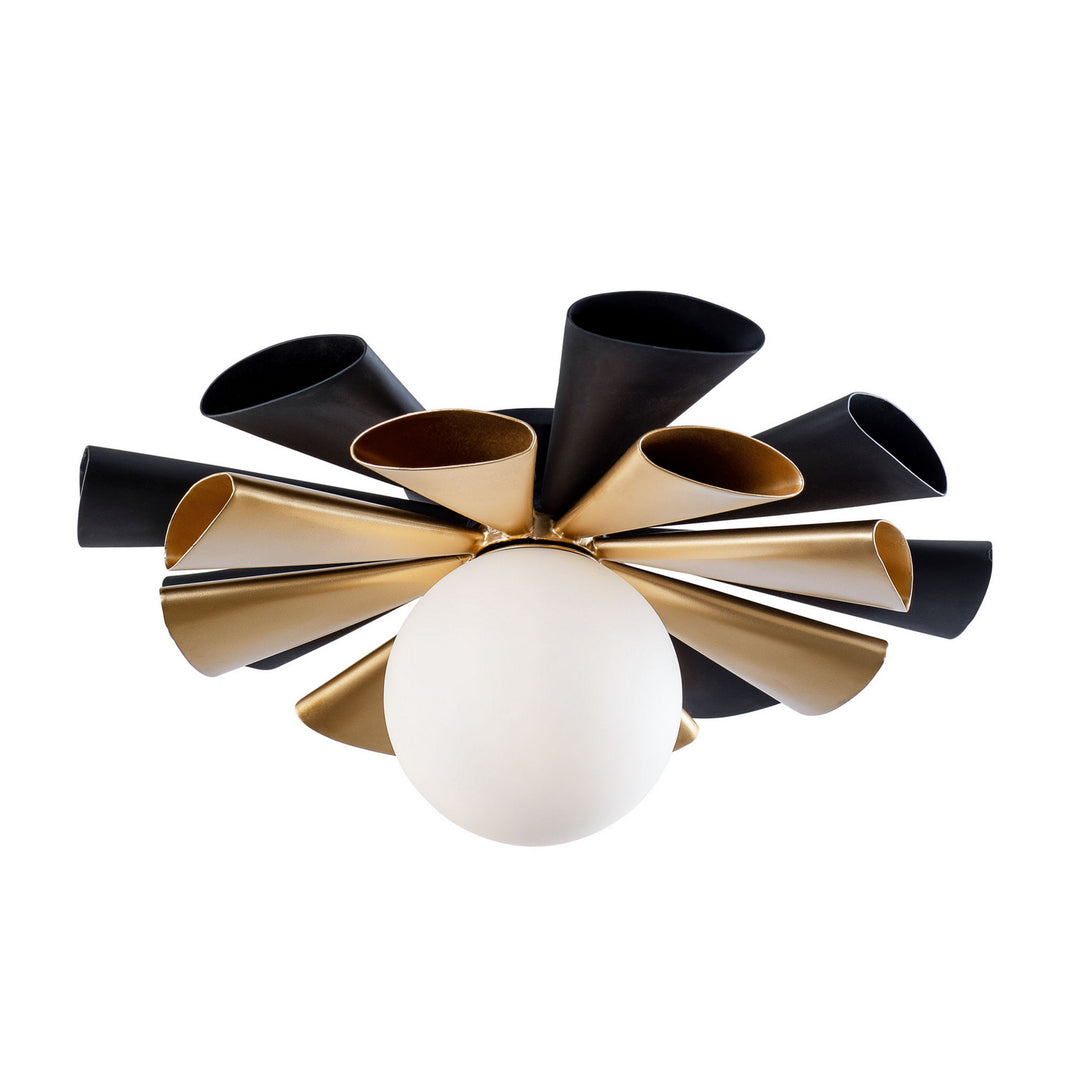 Daphne One Light Convertible Flush Mount/Wall Sconce in Matte Black/French Gold - available from The Lighting Shoppe, trusted by Canadian homeowners