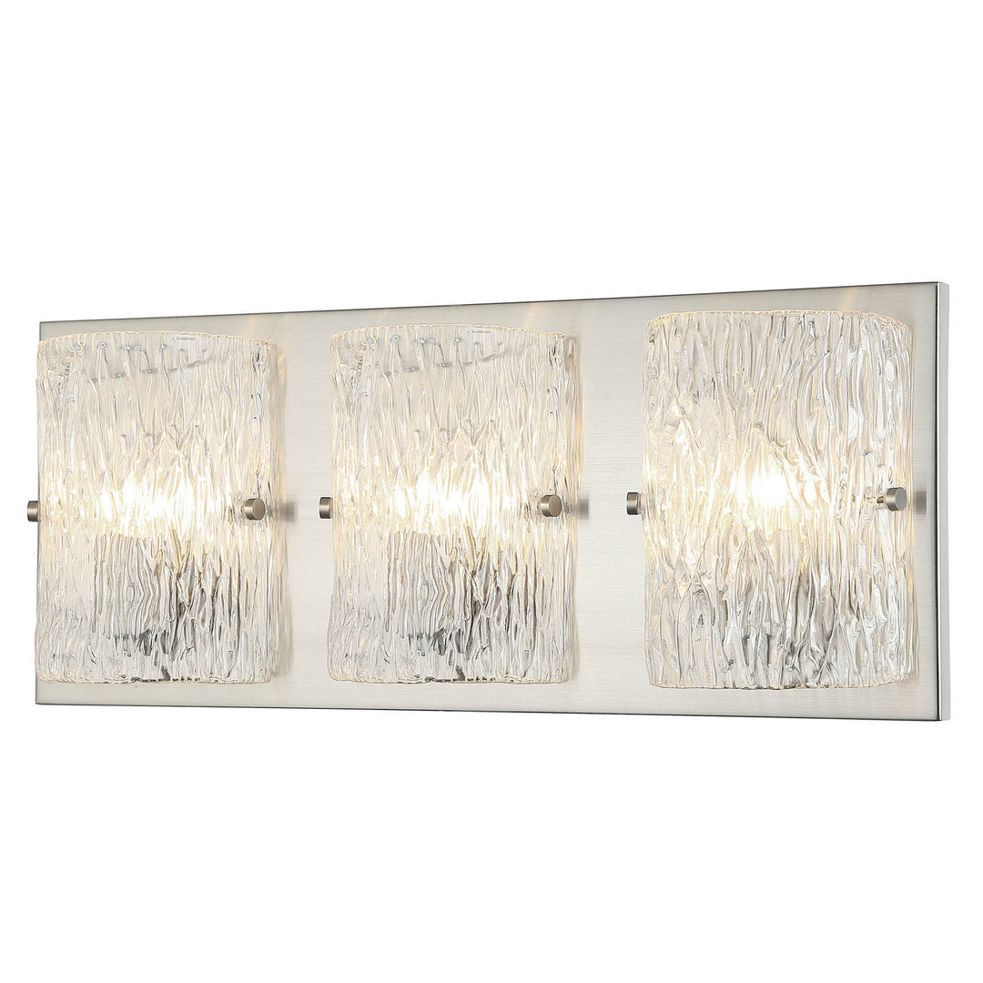 Morgan Three Light Bath in Brushed Nickel - available from The Lighting Shoppe, trusted by Canadian homeowners