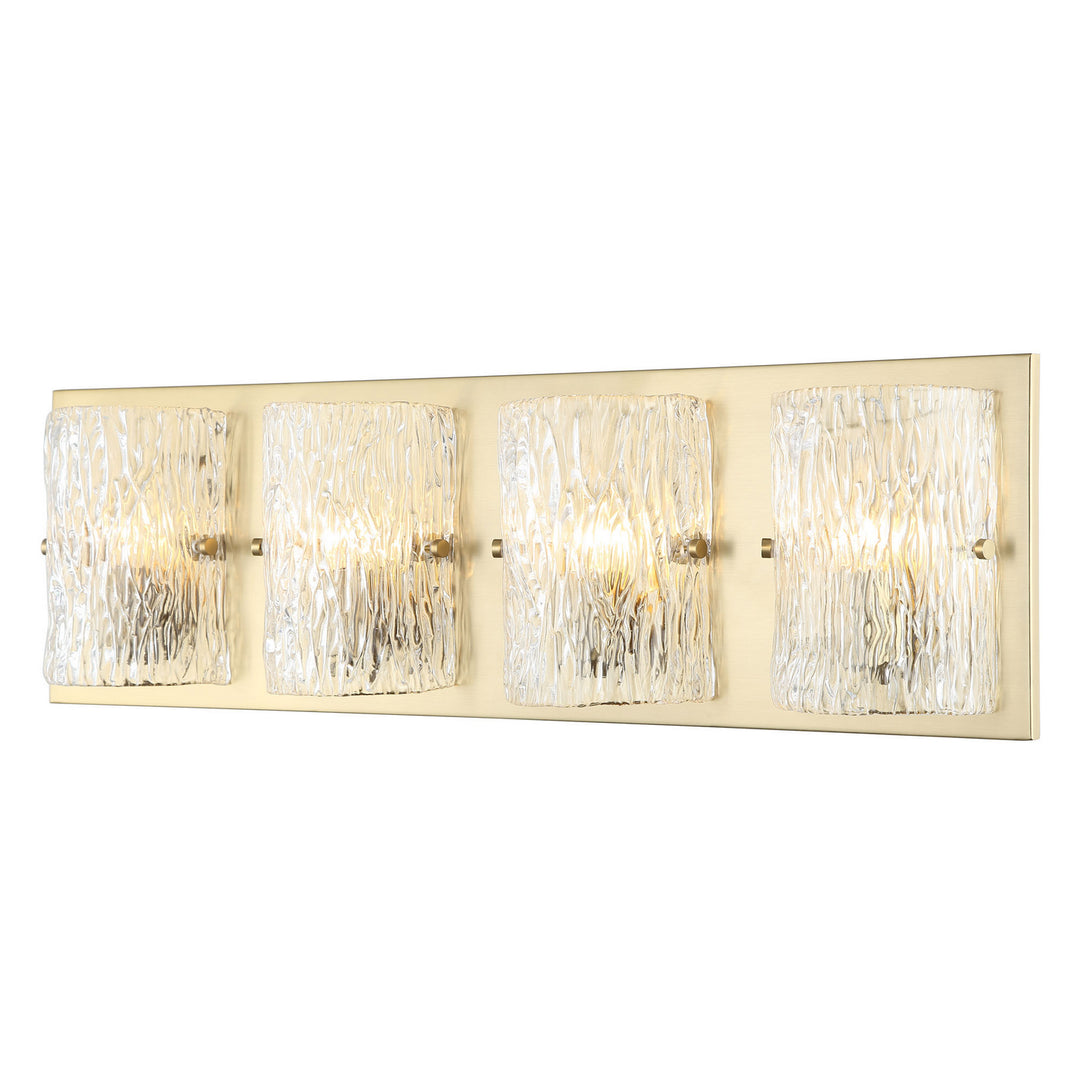 Morgan Four Light Bath in Satin Brass - available from The Lighting Shoppe, trusted by Canadian homeowners