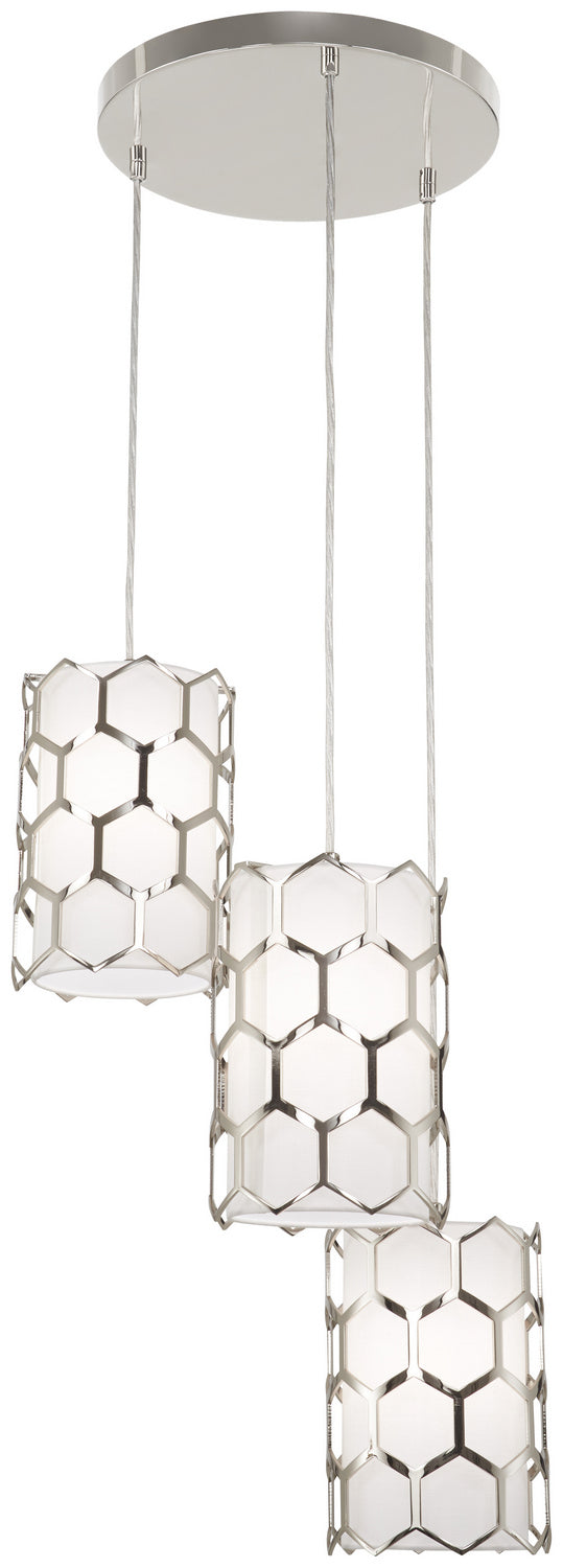 Missing Link Three Light Pendant in Polished Nickel - available from The Lighting Shoppe, trusted by Canadian homeowners