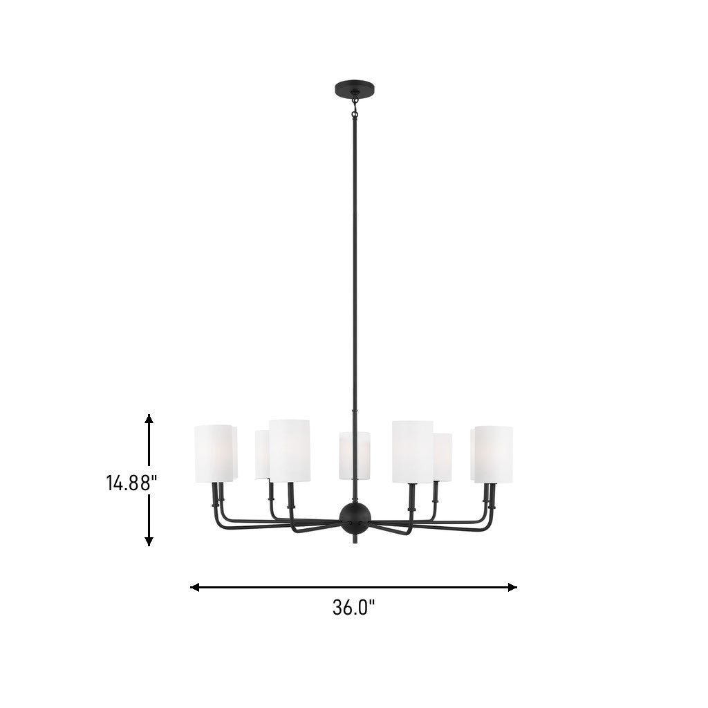 Visual Comfort Studio Canada - 3109309-112 - Nine Light Chandelier - Foxdale - Midnight Black