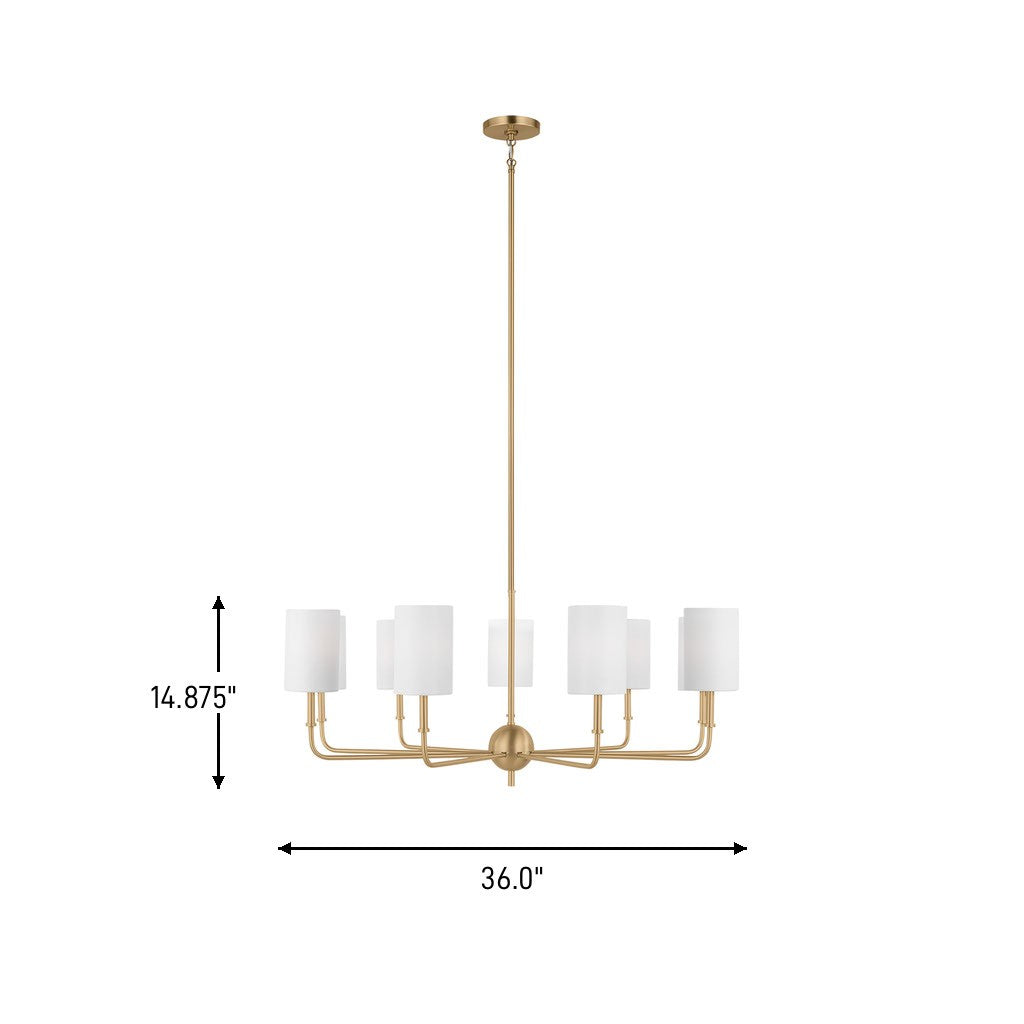 Visual Comfort Studio Canada - 3109309-848 - Nine Light Chandelier - Foxdale - Satin Brass