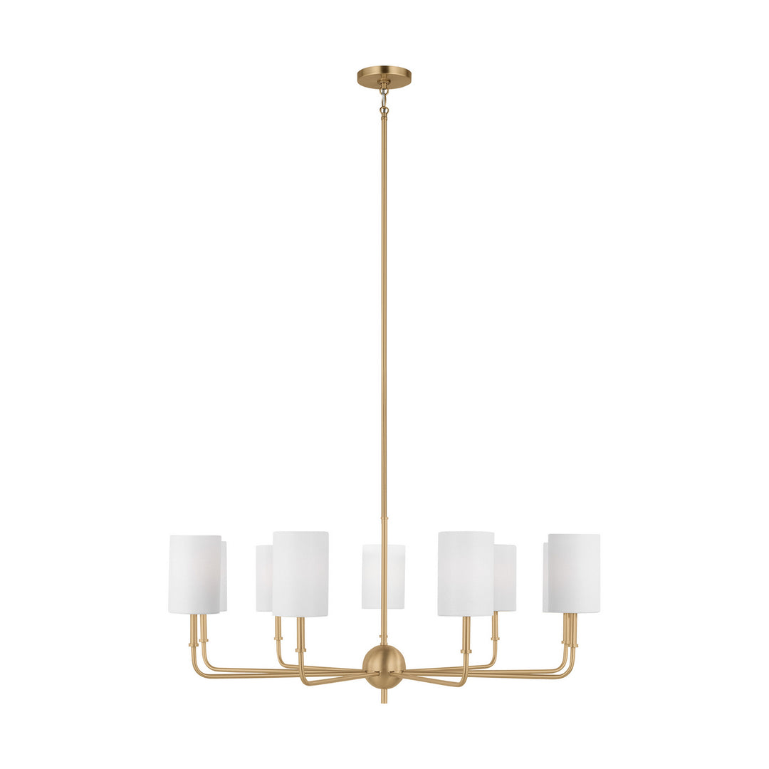 Foxdale Nine Light Chandelier in Satin Brass - available from The Lighting Shoppe, trusted by Canadian homeowners