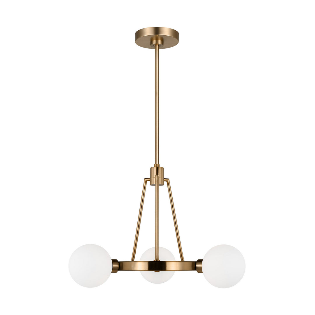 Clybourn Three Light Chandelier in Satin Brass - available from The Lighting Shoppe, trusted by Canadian homeowners