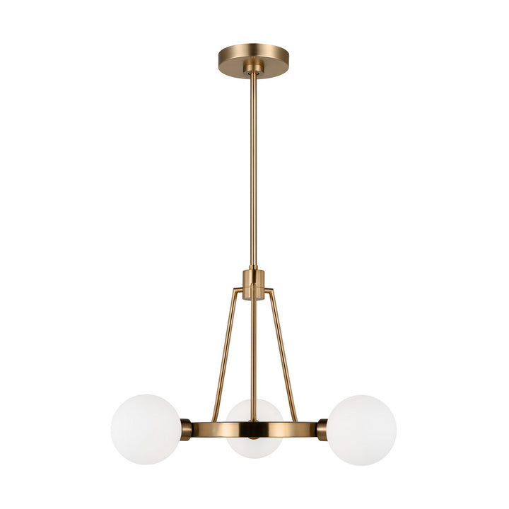 Clybourn Three Light Chandelier in Satin Brass - available from The Lighting Shoppe, trusted by Canadian homeowners