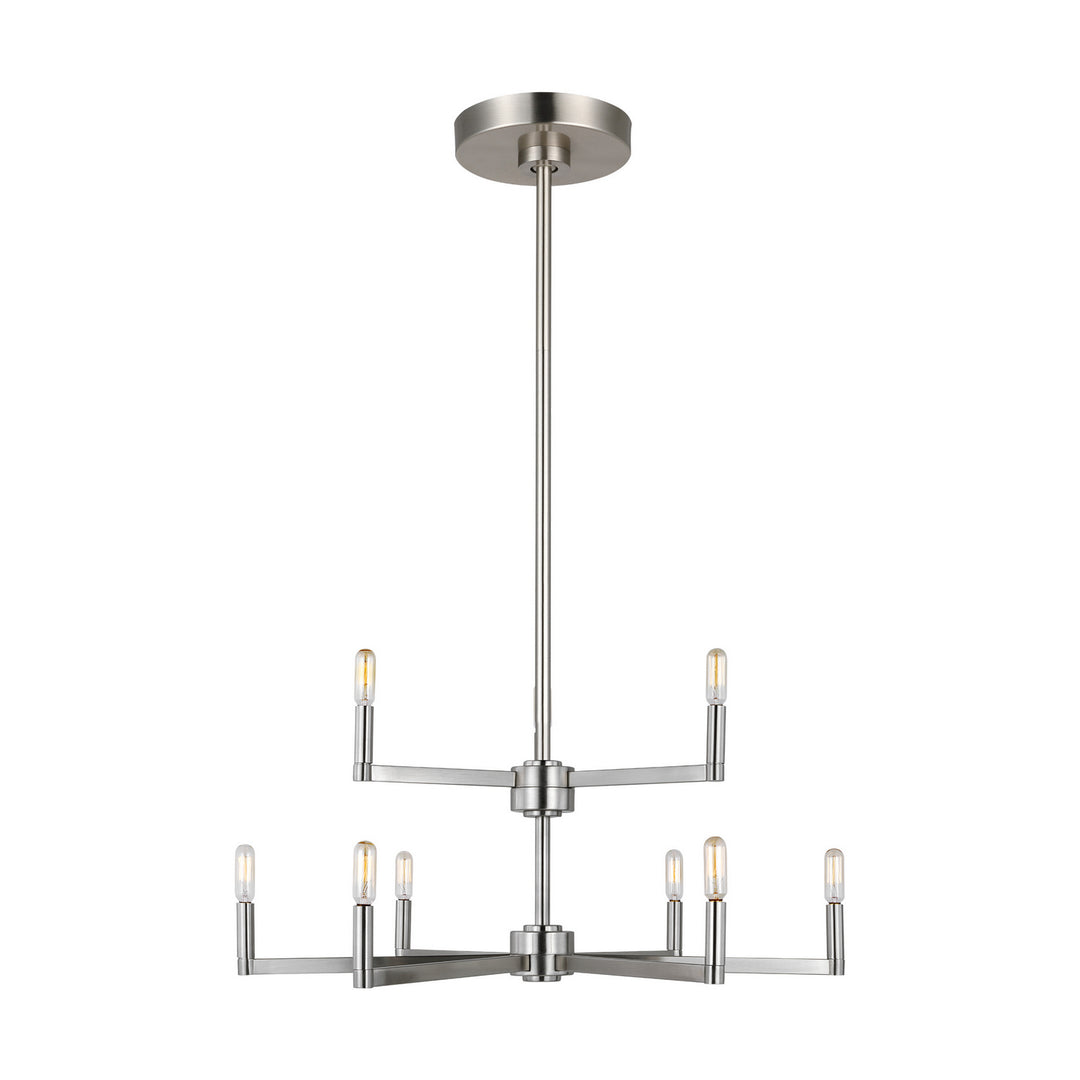 Fullton Nine Light Chandelier in Brushed Nickel - available from The Lighting Shoppe, trusted by Canadian homeowners