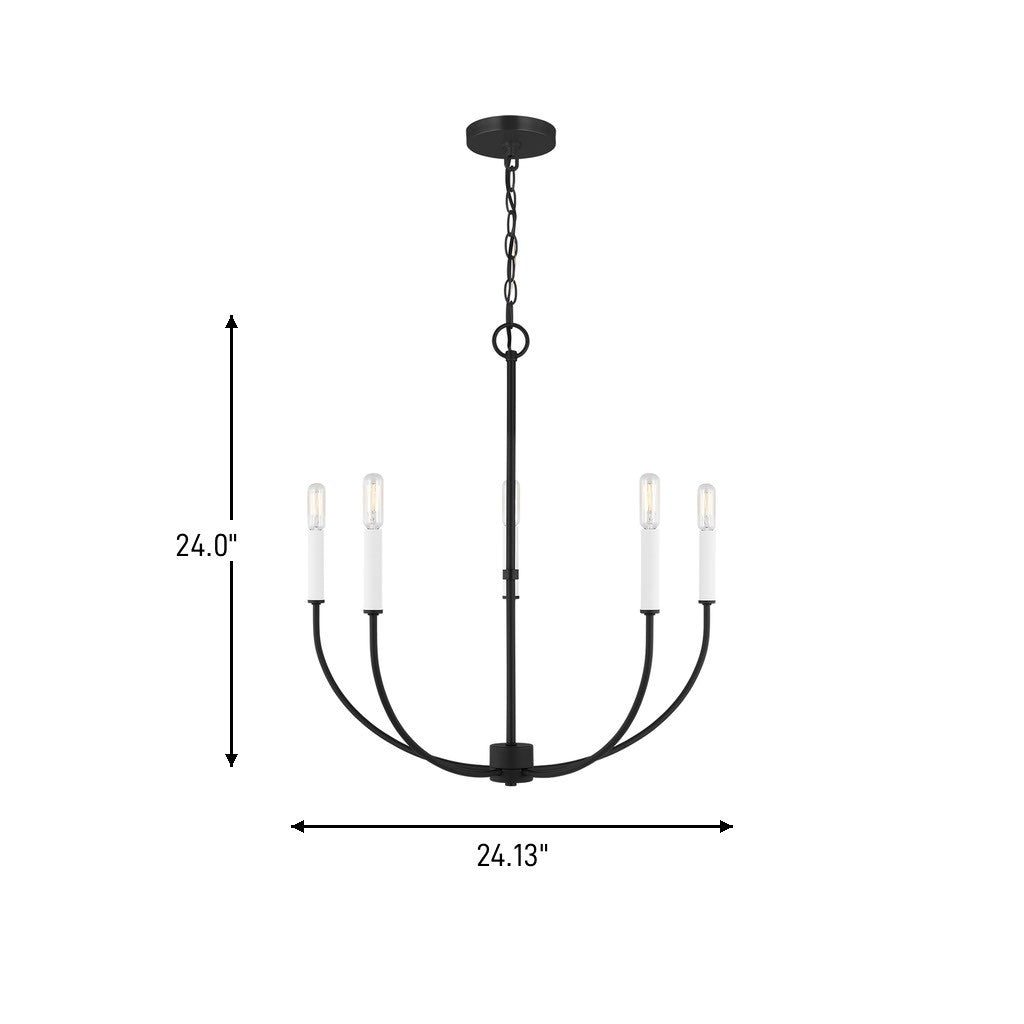 Visual Comfort Studio Canada - 3167105-112 - Five Light Chandelier - Greenwich - Midnight Black