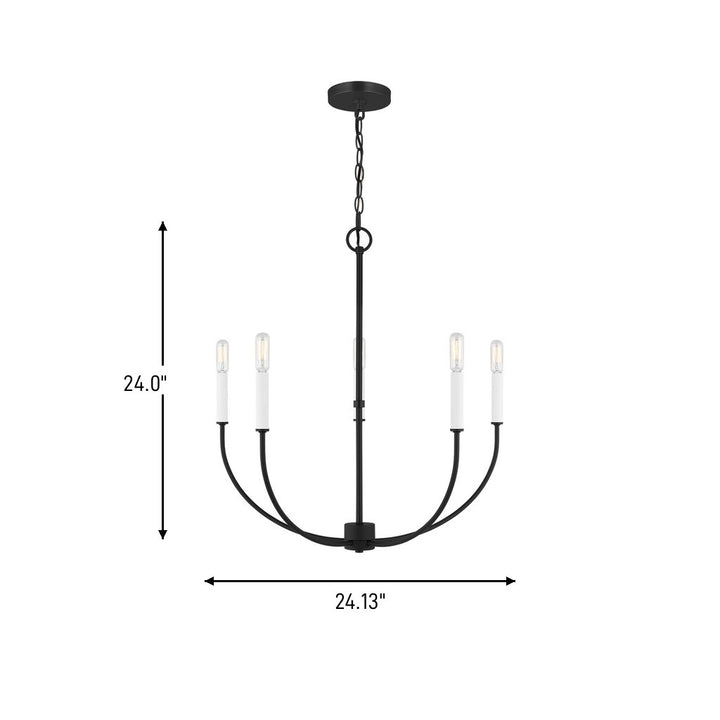 Visual Comfort Studio Canada - 3167105-112 - Five Light Chandelier - Greenwich - Midnight Black
