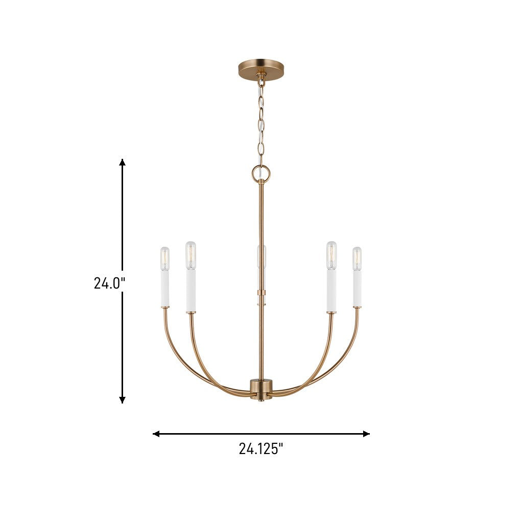 Visual Comfort Studio Canada - 3167105-848 - Five Light Chandelier - Greenwich - Satin Brass