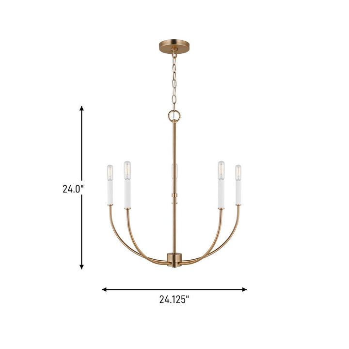 Visual Comfort Studio Canada - 3167105-848 - Five Light Chandelier - Greenwich - Satin Brass