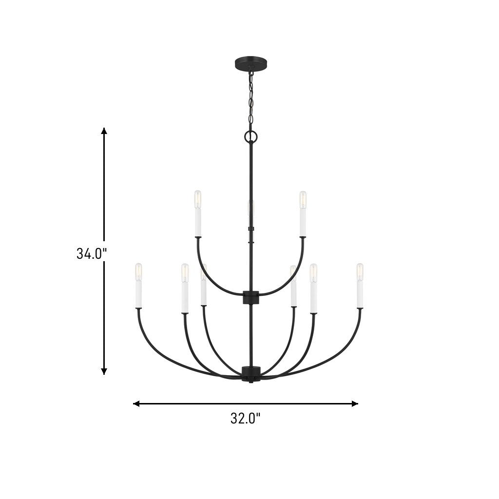 Visual Comfort Studio Canada - 3167109-112 - Nine Light Chandelier - Greenwich - Midnight Black