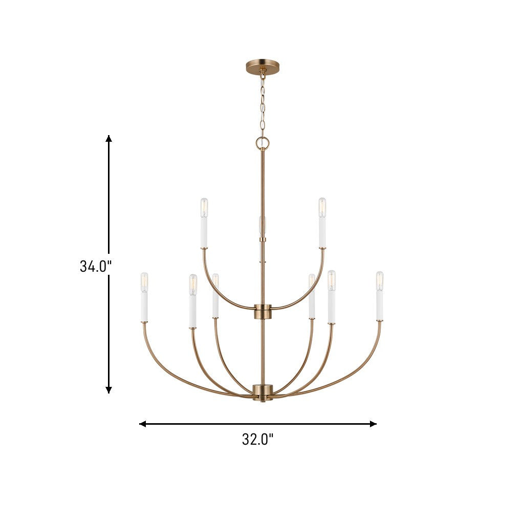 Visual Comfort Studio Canada - 3167109-848 - Nine Light Chandelier - Greenwich - Satin Brass