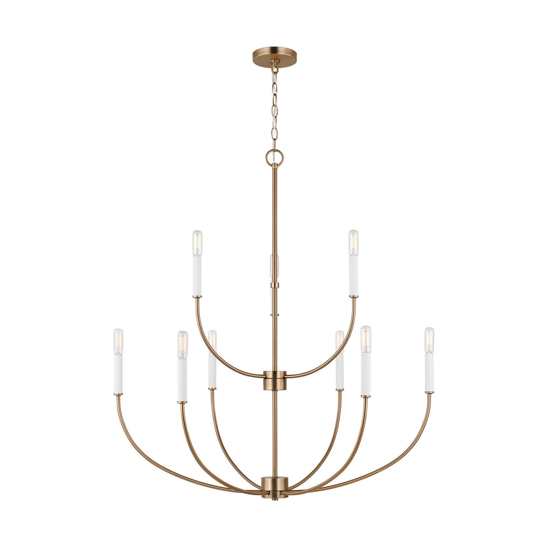 Greenwich Nine Light Chandelier in Satin Brass - available from The Lighting Shoppe, trusted by Canadian homeowners