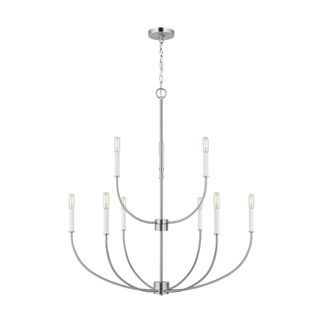 Greenwich Nine Light Chandelier in Brushed Nickel - available from The Lighting Shoppe, trusted by Canadian homeowners