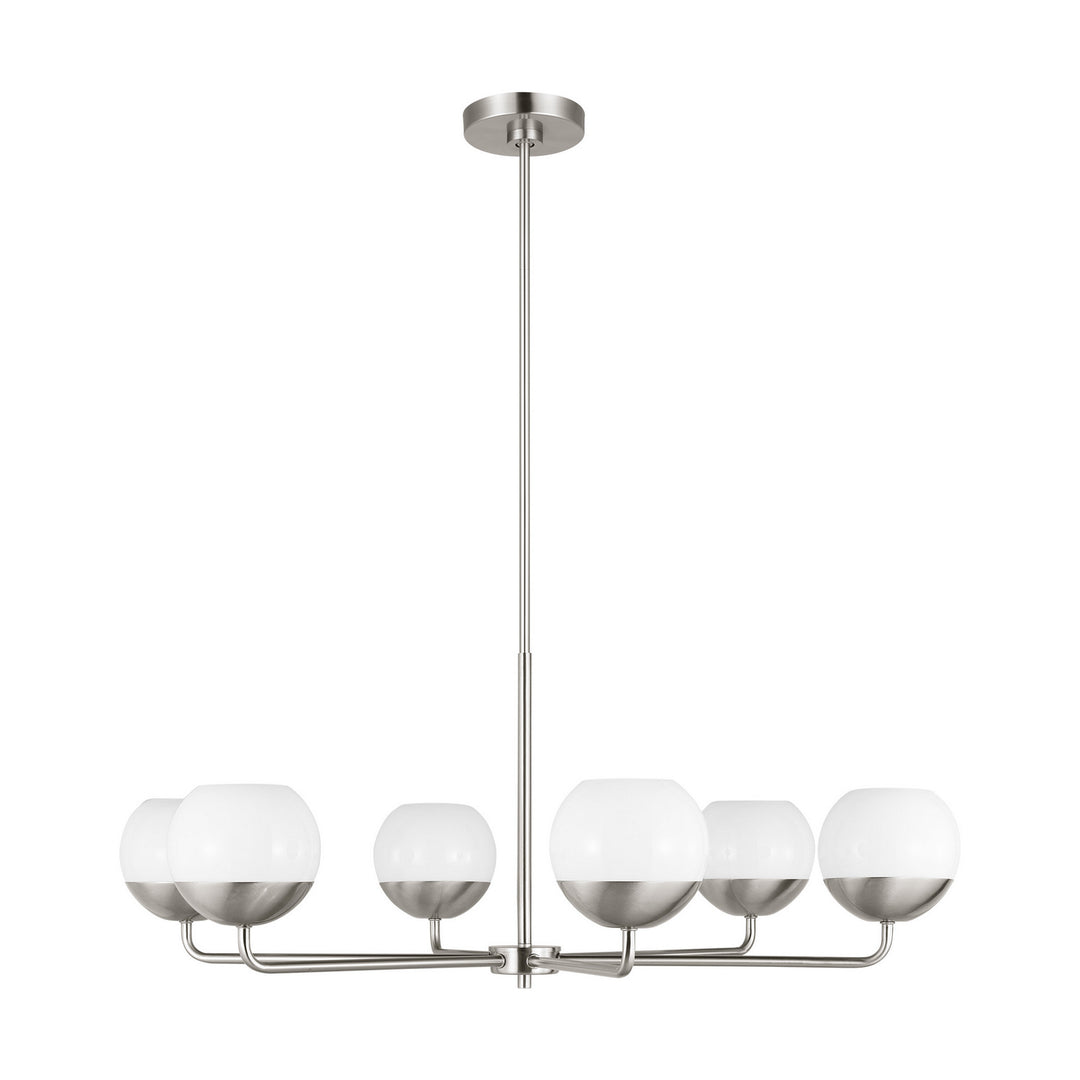 Alvin Six Light Chandelier in Brushed Nickel - available from The Lighting Shoppe, trusted by Canadian homeowners