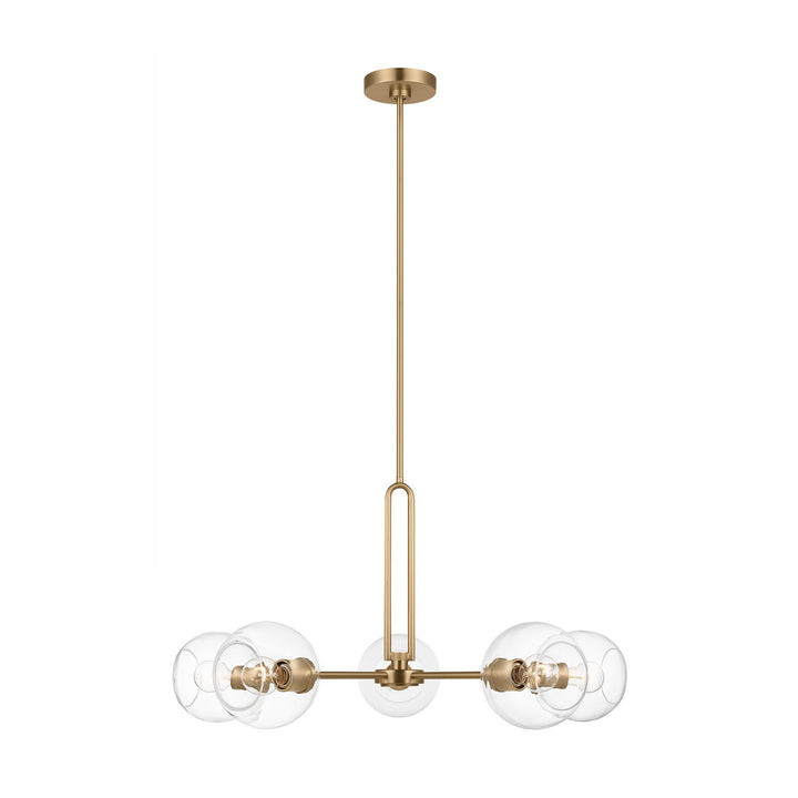 Codyn Five Light Chandelier in Satin Brass - available from The Lighting Shoppe, trusted by Canadian homeowners