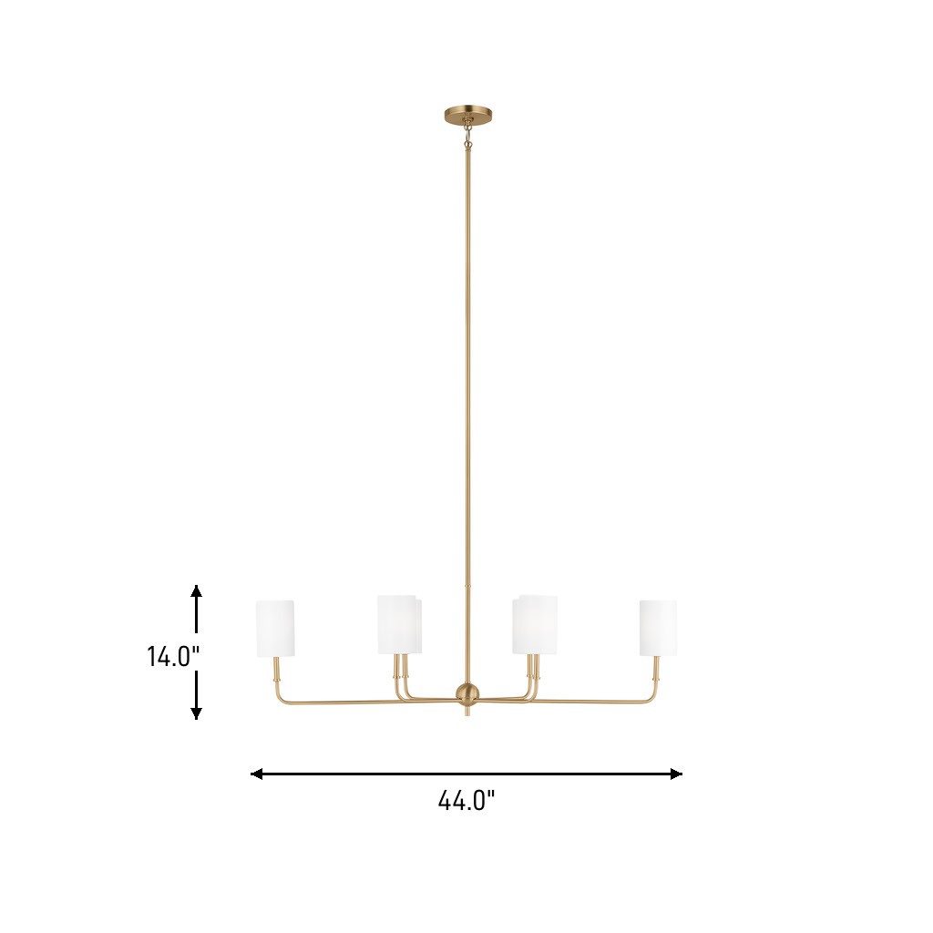 Visual Comfort Studio Canada - 3609306-848 - Six Light Chandelier - Foxdale - Satin Brass
