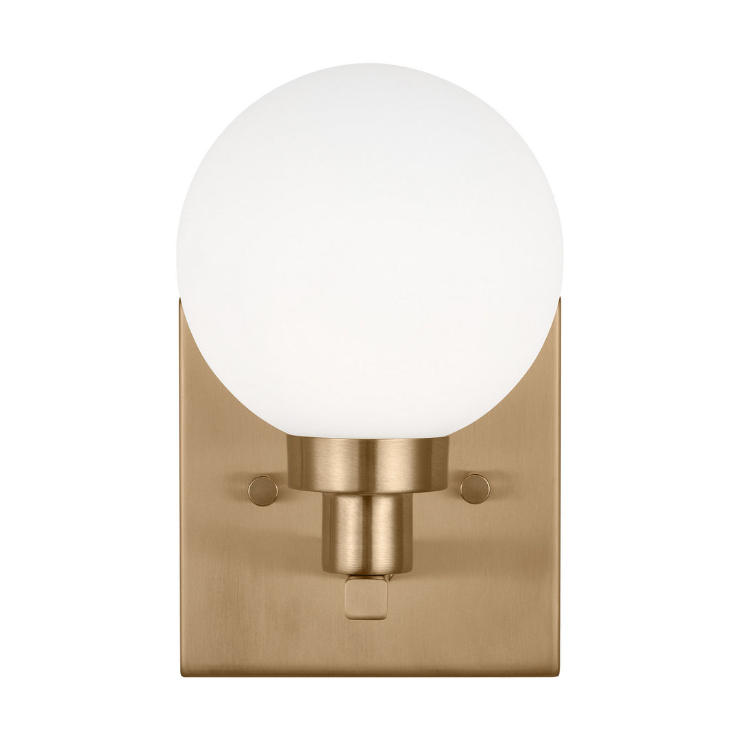 Clybourn One Light Bath Vanity in Satin Brass - available from The Lighting Shoppe, trusted by Canadian homeowners