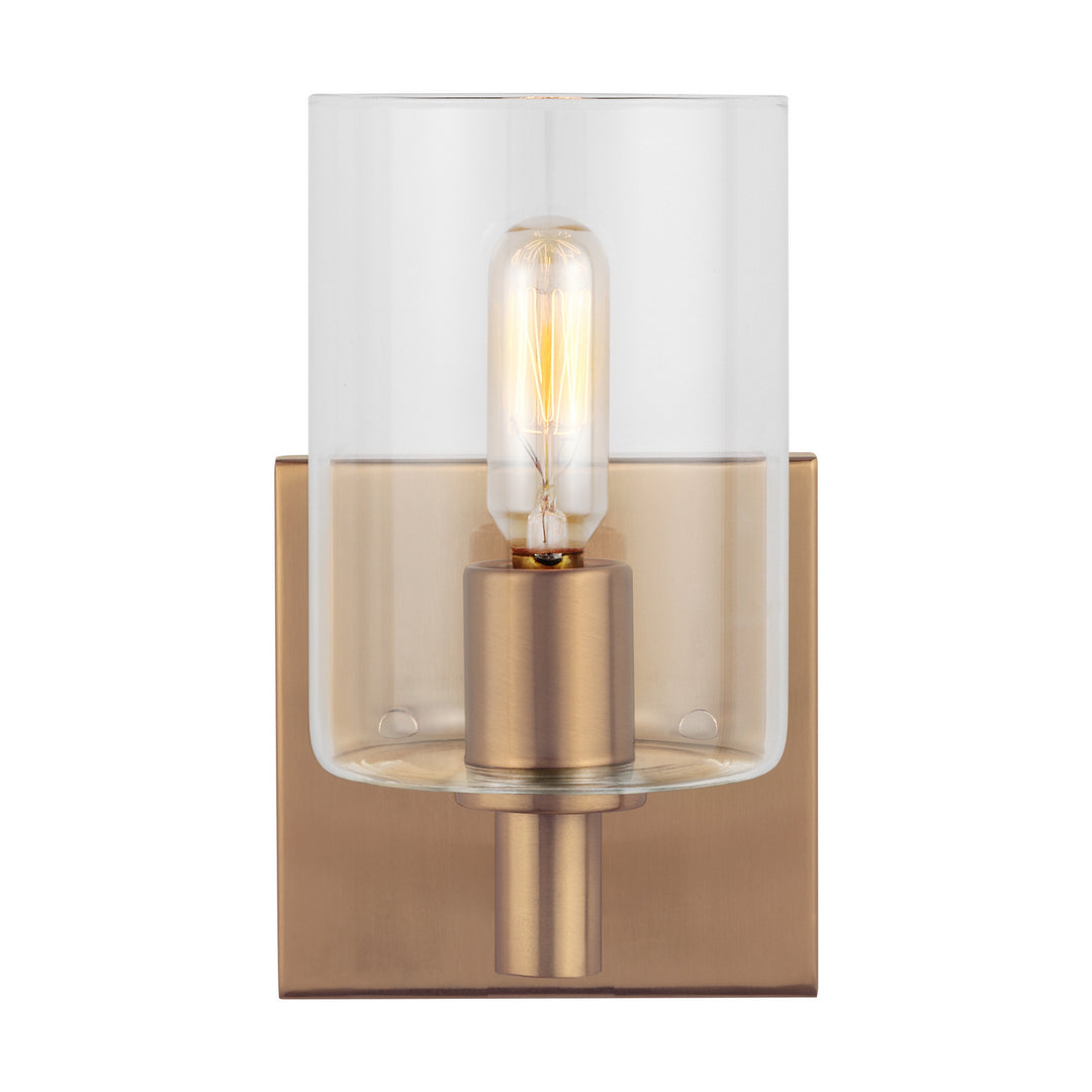 Fullton One Light Bath Vanity in Satin Brass - available from The Lighting Shoppe, trusted by Canadian homeowners
