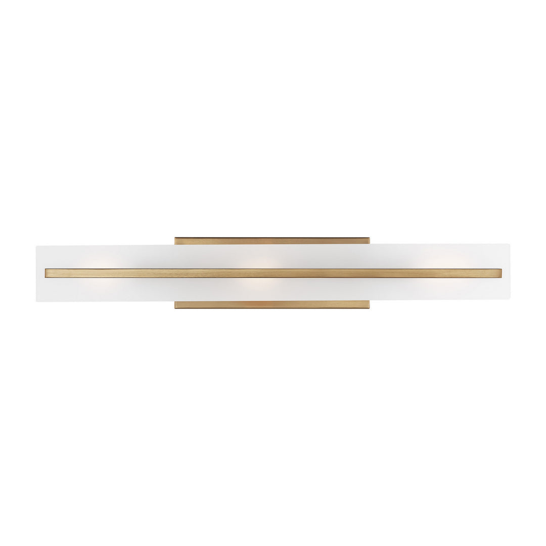 Dex Three Light Bath Vanity in Satin Brass - available from The Lighting Shoppe, trusted by Canadian homeowners