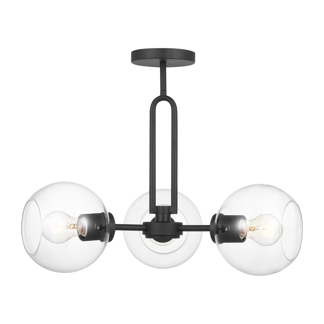 Codyn Three Light Semi-Flush Mount in Midnight Black - available from The Lighting Shoppe, trusted by Canadian homeowners