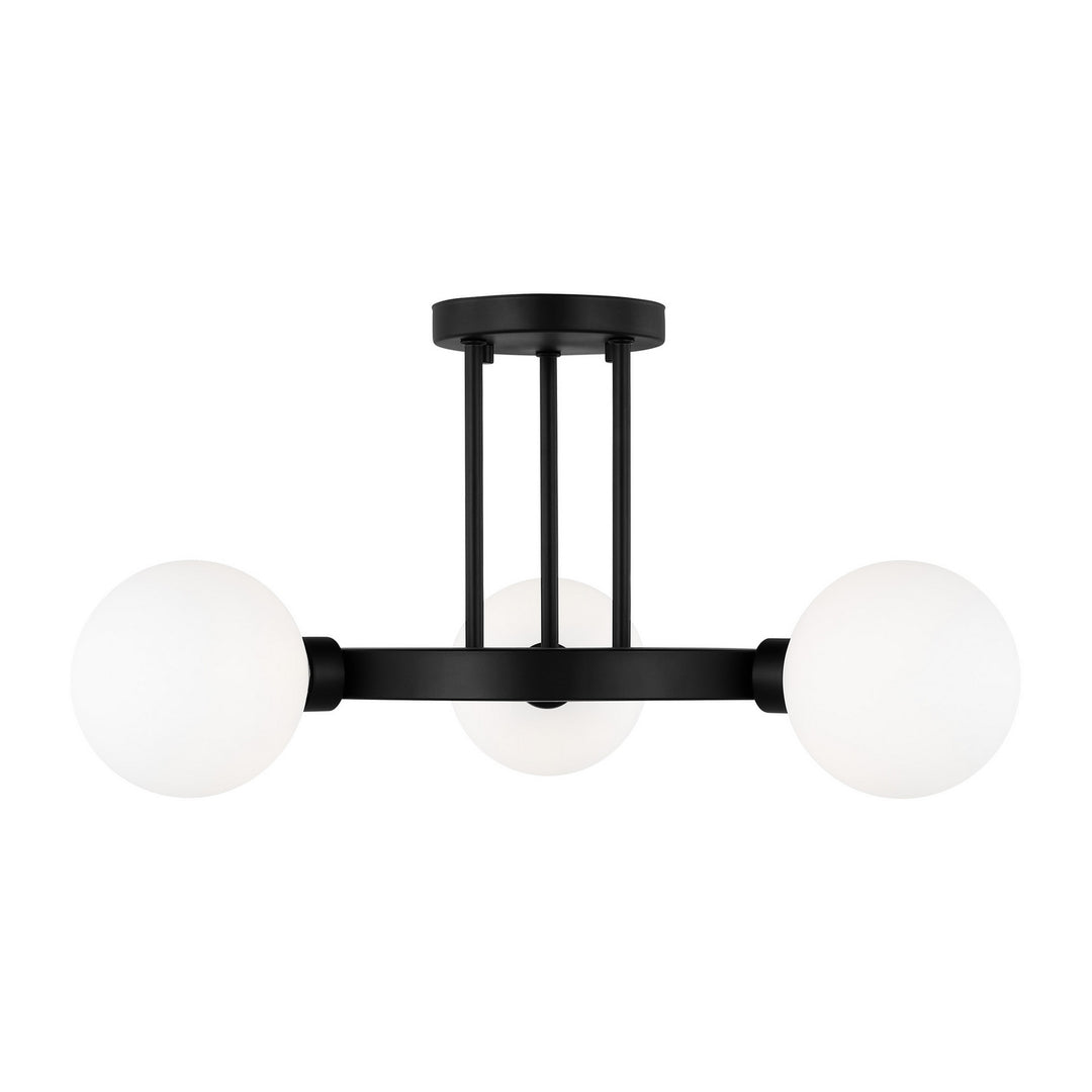 Clybourn Three Light Semi-Flush Mount in Midnight Black - available from The Lighting Shoppe, trusted by Canadian homeowners