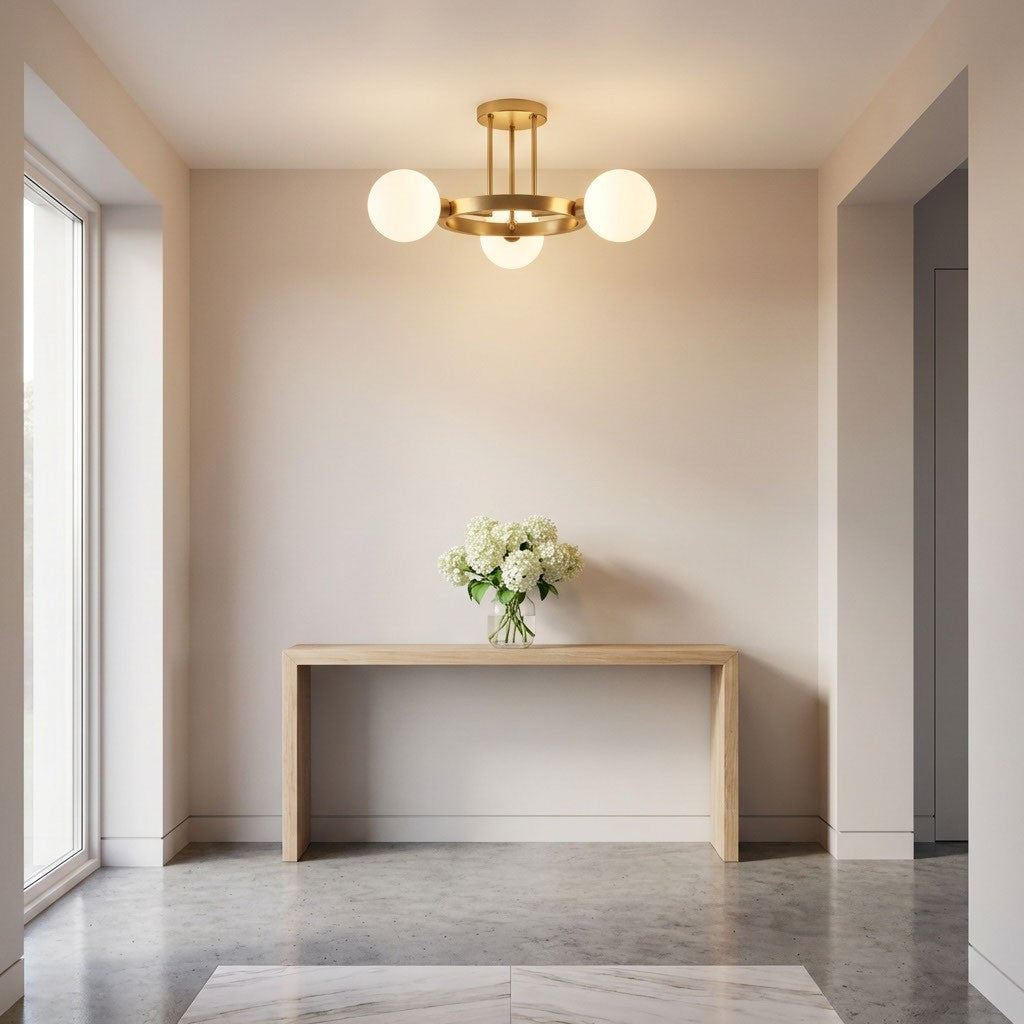Visual Comfort Studio Canada - 7761603-848 - Three Light Semi-Flush Mount - Clybourn - Satin Brass